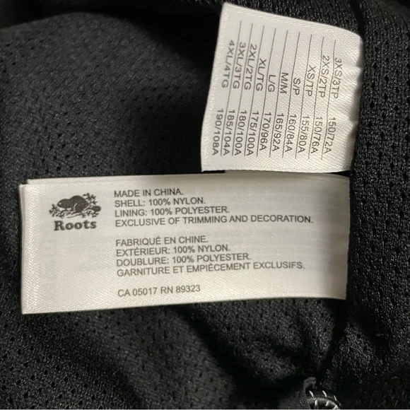 Roots Outdoors Black Nylon Windbreaker Men Women Large - Picture 11 of 13